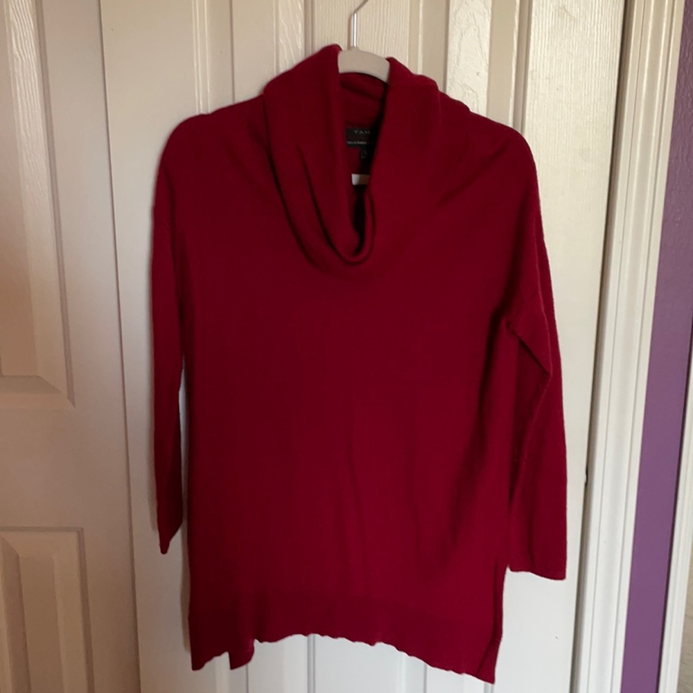 Tahari Red Cowl Neck Sweater